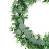 2 Pack | 21inch White Tip Artificial Eucalyptus Genlisea Leaf Mix Wreaths#whtbkgd
