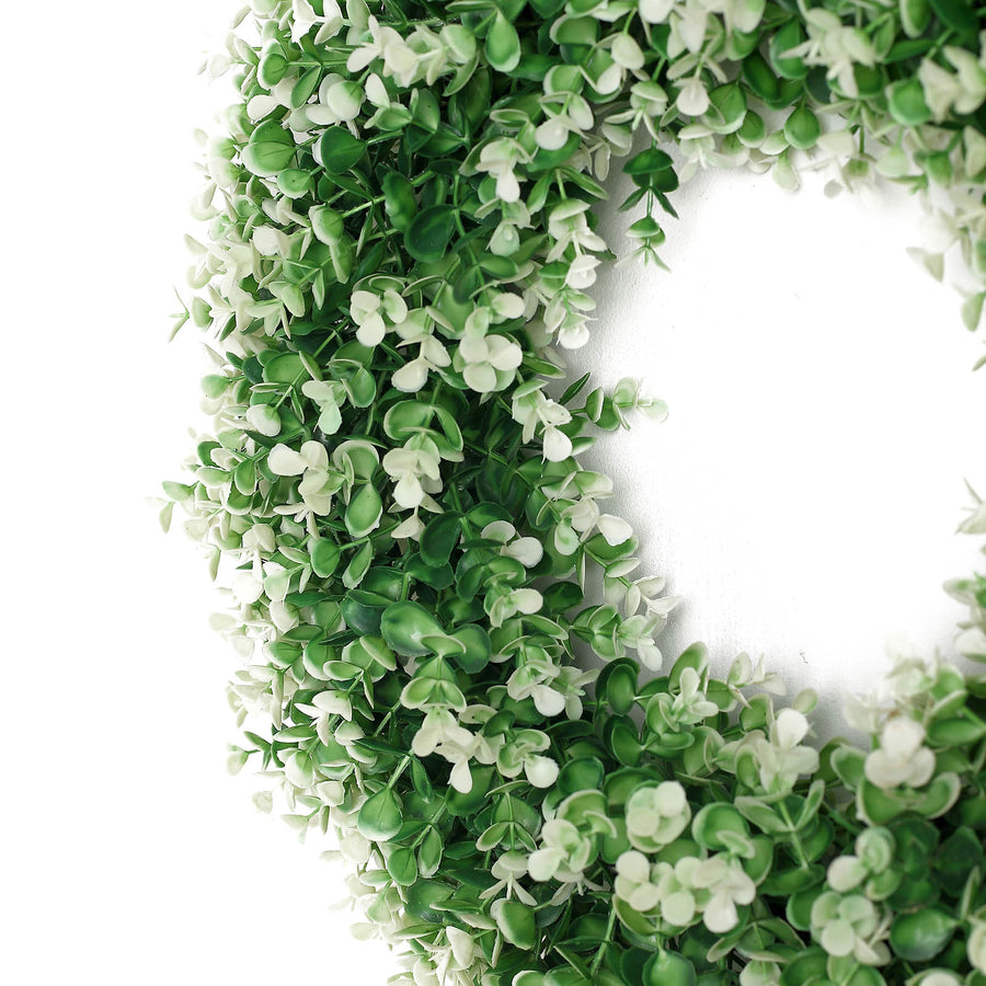 2 Pack | 21inch White Tip Artificial Lifelike Genlisea Leaf Spring Wreath#whtbkgd