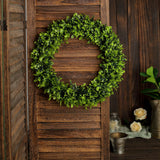 2 Pack | 21inch Green Artificial Lifelike Boxwood Leaf Spring Wreaths