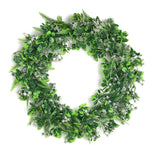 2 Pack | 22inch White/Green Artificial Lifelike Boxwood Fern Mix Spring Wreaths