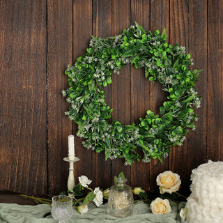 Elevate Your Event Decor with Lifelike Boxwood and Fern Mix Wreaths