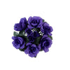 4 Pack | 3inches Purple Artificial Silk Rose Flower Candle Ring Wreaths