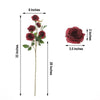 2 Bouquets | 33inches Tall Burgundy Artificial Silk Rose Flower Bush Stems