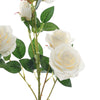 2 Bouquets | 33Inches Tall Ivory Artificial Silk Rose Flower Bush Stems