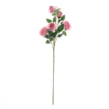 2 Bouquets | 33inches Tall Pink Artificial Silk Rose Flower Bush Stems