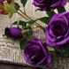 2 Bouquets | 33Inches Tall Purple Artificial Silk Rose Flower Bush Stems#whtbkgd