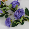 2 Bouquets | 33inches Tall Violet Artificial Silk Rose Flower Bush Stems#whtbkgd