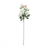 2 Bouquets | 33inches Tall White Artificial Silk Rose Flower Bush Stems