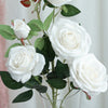 2 Bouquets | 33inches Tall White Artificial Silk Rose Flower Bush Stems#whtbkgd