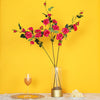 2 Stems | 38inches Tall Fuchsia Artificial Silk Rose Flower Bouquet Bushes