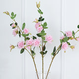 2 Stems | 38inch Tall Pink Artificial Silk Rose Flower Bouquet Bushes#whtbkgd