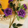 2 Stems | 38inch Tall Purple Artificial Silk Rose Flower Bouquet Bushes