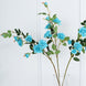 2 Stems | 38inch Tall Turquoise Artificial Silk Rose Flower Bouquet Bush#whtbkgd
