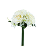 2 Bushes | Ivory Artificial Rose and Hydrangea Mixed Flowers, Silk Wedding Bridal Bouquets#whtbkgd