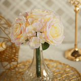 2 Bushes | Pink Artificial Silk Rose & Hydrangea Flower Bouquets