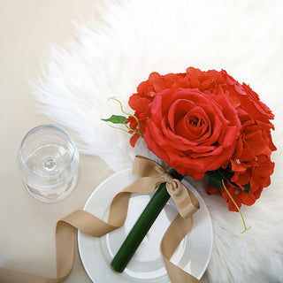 Create a Captivating Atmosphere with Red Artificial Rose and Hydrangea Mixed Flowers
