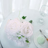 2 Bushes | White Artificial Rose and Hydrangea Mixed Flowers, Silk Wedding Bridal Bouquets