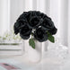 12inches Black Artificial Velvet-Like Fabric Rose Flower Bouquet Bush