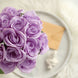 12inch Lavender Lilac Artificial Velvet-Like Fabric Rose Flower Bouquet Bush