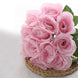 12inches Pink Artificial Velvet-Like Rose Flower Bouquet#whtbkgd