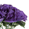 12inches Purple Artificial Velvet-Like Fabric Rose Flower Bouquet Bush