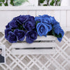 12inches Royal Blue Artificial Velvet-Like Fabric Rose Flower Bouquet Bush