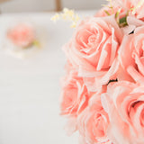 2 Bushes | 18inch Real Touch Blush Rose Gold Artificial Rose Flower Bouquet, Silk Flower#whtbkgd