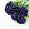 2 Bushes | 18inch Real Touch Navy Blue Artificial Rose Flower Bouquet, Silk Long Stem Flower#whtbkgd