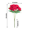 2 Bushes | 18inch Real Touch Red Artificial Rose Flower Bouquet, Silk Long Stem Flower Arrangements