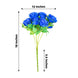 2 Bushes | 18inch Real Touch Royal Blue Artificial Rose Flower Bouquet, Silk Long Stem Flower