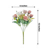 4 Bushes | 12inch Blush / Rose Gold Real Touch Artificial Silk Rose Flower Bouquet
