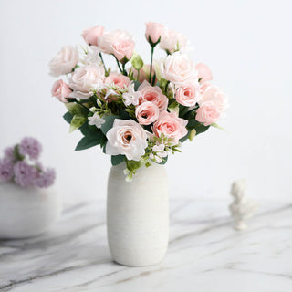 Blush Silk Rose Bridal Bouquet - Add Elegance to Your Event Decor
