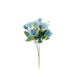 4 Bushes | 12inch Dusty Blue Real Touch Artificial Silk Rose Flower Bouquet