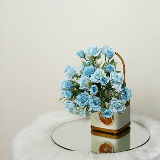 Add Elegance to Your Wedding Decor with Dusty Blue Silk Rose Bushes