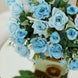 4 Bushes | 12inch Dusty Blue Real Touch Artificial Silk Rose Flower Bouquet#whtbkgd