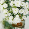 4 Bushes | 12inch Ivory Real Touch Artificial Silk Rose Flower Bouquet#whtbkgd