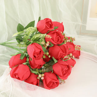 Enhance Your Event Decor with Red Real Touch Silk Rose Bud Flower Arrangements