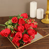 3 Pack | 13inch Red Real Touch Silk Rose Bud Flower Bridal Bouquets