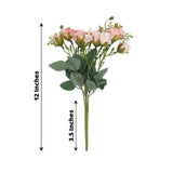 2 Pack | 12inch Blush / Rose Gold Artificial Open Rose Flower Arrangements