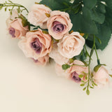 2 Pack | 12inch Blush / Rose Gold Artificial Open Rose Flower Arrangements