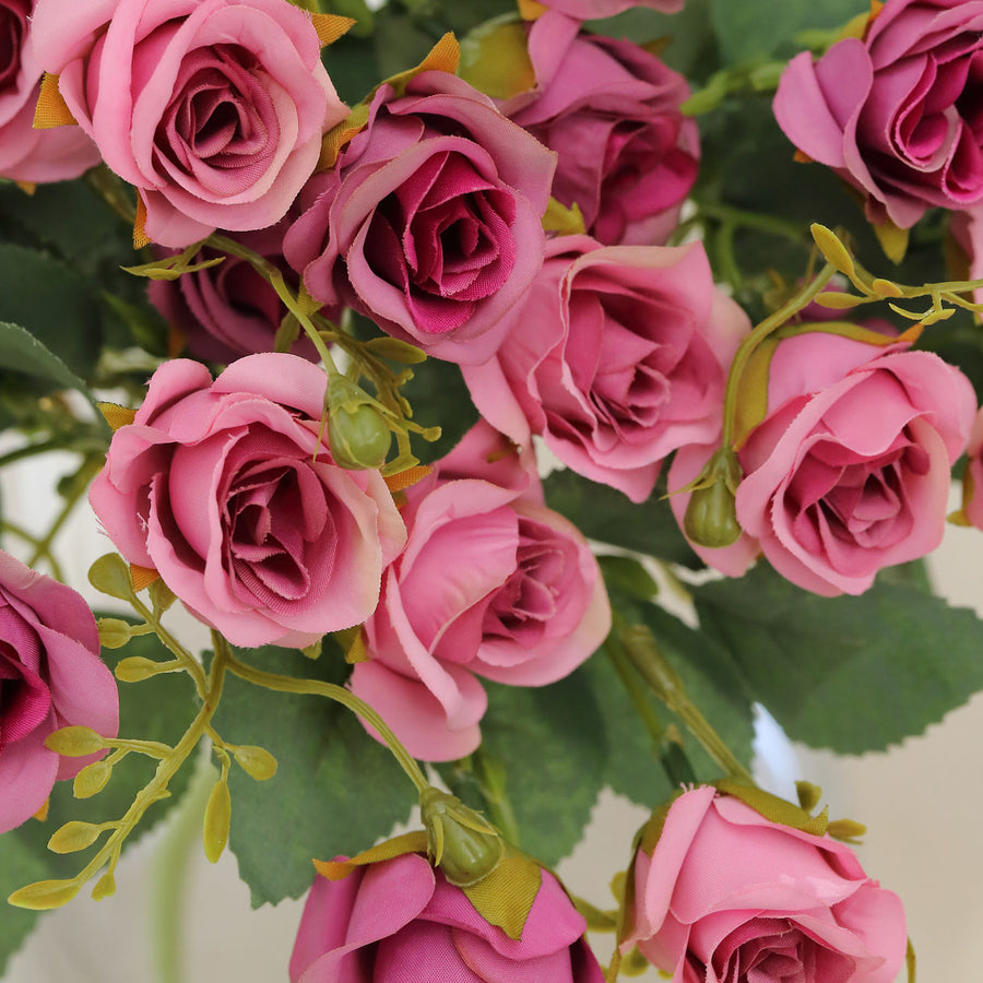 2 Pack | 12inch Dusty Rose Artificial Open Rose Flower Arrangements#whtbkgd