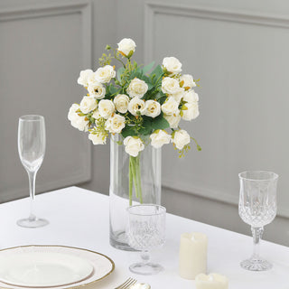 Enjoy the Beauty of Realistic Ivory Rose Flower Bushes