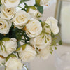2 Pack | 12inch Ivory Artificial Open Rose Flower Arrangements#whtbkgd