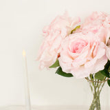 2 Bushes | 17inch Blush Rose Gold Premium Silk Jumbo Rose Flower Bouquet, Floral Arrangements