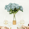 2 Bushes | 17inch Dusty Blue Premium Silk Jumbo Rose Flower Bouquet, Floral Arrangements