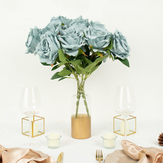 Create Timeless Beauty with Dusty Blue Silk Roses