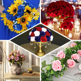2 Bushes | 17inch Red Premium Silk Jumbo Rose Flower Bouquet, Wedding Floral Arrangements