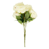 2 Bushes | 17inch Ivory Premium Silk Jumbo Rose Flower Bouquet, Wedding Floral Arrangements#whtbkgd