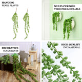2 Pack | 23inch Artificial Succulents Hanging Plants, Faux String Of Pearls