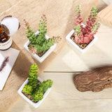 3 Pack | 8inches Ceramic Planter Pot & Artificial Sedum Succulent Plants